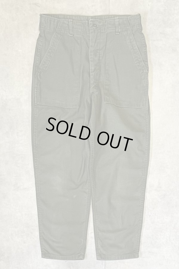 画像1: 70'S アメリカ軍 US ARMY "OG107" コットンサテン ベイカーパンツ ミリタリーグリーン W34L29 (VINTAGE)