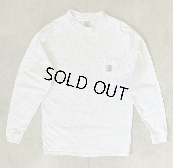 画像1: 90'S CARHARTT ポケット付き 長袖 Tシャツ アッシュグレー (VINTAGE)