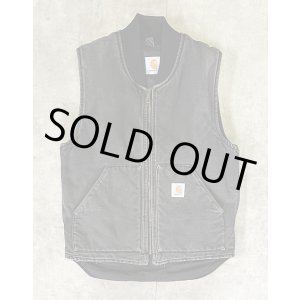 画像: CARHARTT 裏地キルティング ダックベスト フェードブラック (VINTAGE)