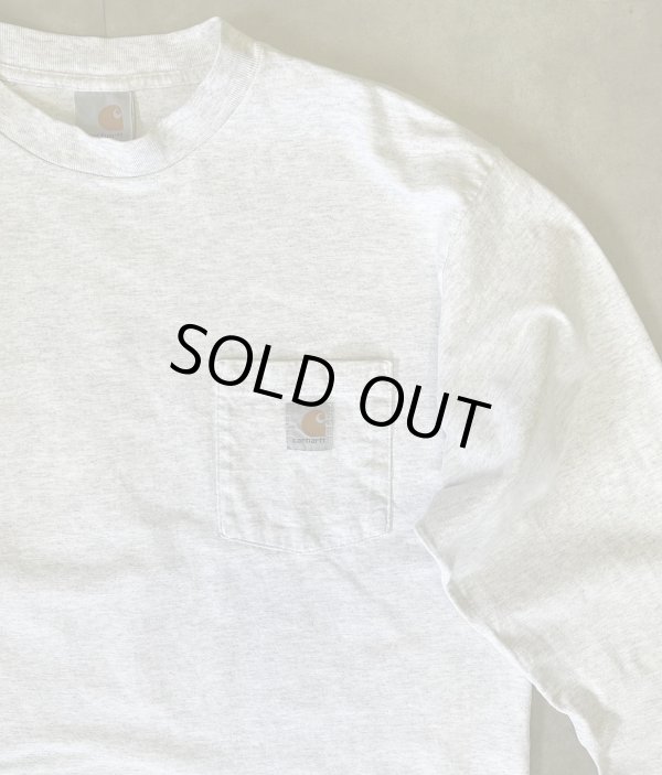 画像3: 90'S CARHARTT ポケット付き 長袖 Tシャツ アッシュグレー (VINTAGE)