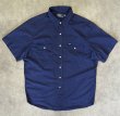 画像1: 90'S RALPH LAUREN ポプリン 半袖 シャツ ネイビー (VINTAGE)