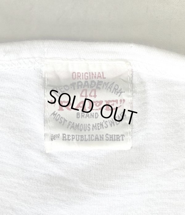 画像2: RACE BRAND 袖リブ付き シングルステッチ ヘンリーネック Tシャツ ホワイト (VINTAGE)