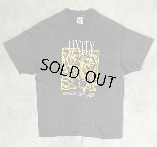 画像1: 90'S UNITY シングルステッチ 両面プリント 半袖 Tシャツ ブラック USA製 (VINTAGE)