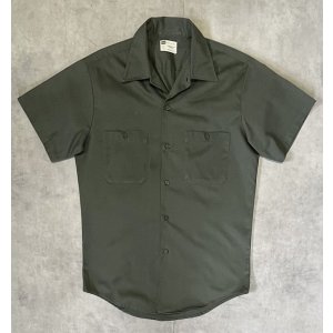 画像: 70'S SEARS "PERMA-PREST" 半袖 ワークシャツ オリーブ (VINTAGE)