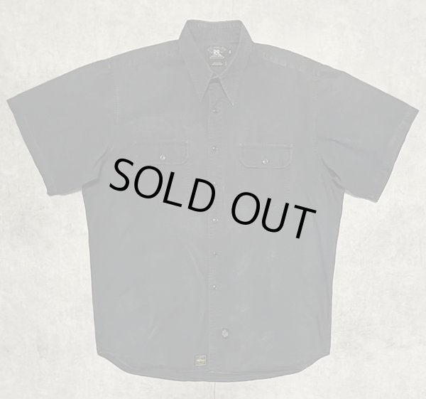 画像1: 90'S RRL 三ツ星タグ ポプリン 半袖 ワークシャツ ブラック (VINTAGE)