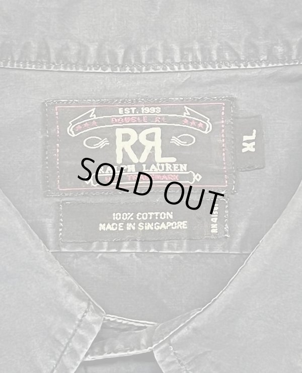 画像2: 90'S RRL 三ツ星タグ ポプリン 半袖 ワークシャツ ブラック (VINTAGE)