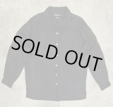 画像: 90'S RALPH LAUREN "CALDWELL" ロゴ無し無地 リネン オープンカラーシャツ ブラック (VINTAGE)