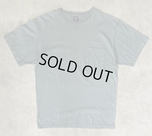 画像1: 90'S PATAGONIA 黒タグ オーバルロゴ刺繍 半袖 ポケット付きTシャツ ブルーグレー USA製 (VINTAGE)