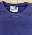 画像3: 90'S RUSSELL ATHLETIC "HIGH COTTON" 前V&脇の下ガゼット付き クルーネック スウェットシャツ ナス紺 USA製 (VINTAGE)
