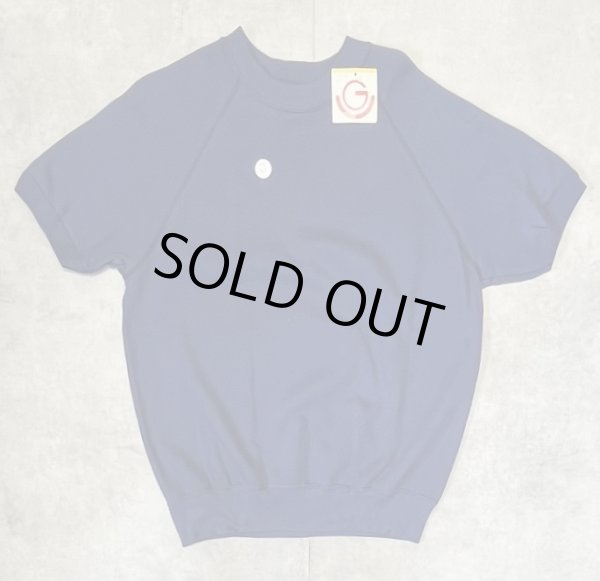 画像1: 80'S GEARING UP ラグランスリーブ クルーネック 半袖 スウェットシャツ ネイビー (DEADSTOCK)