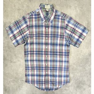 画像: 70'S LL Bean TMタグ コットン 半袖 マドラスチェック BDシャツ インド製 (VINTAGE)