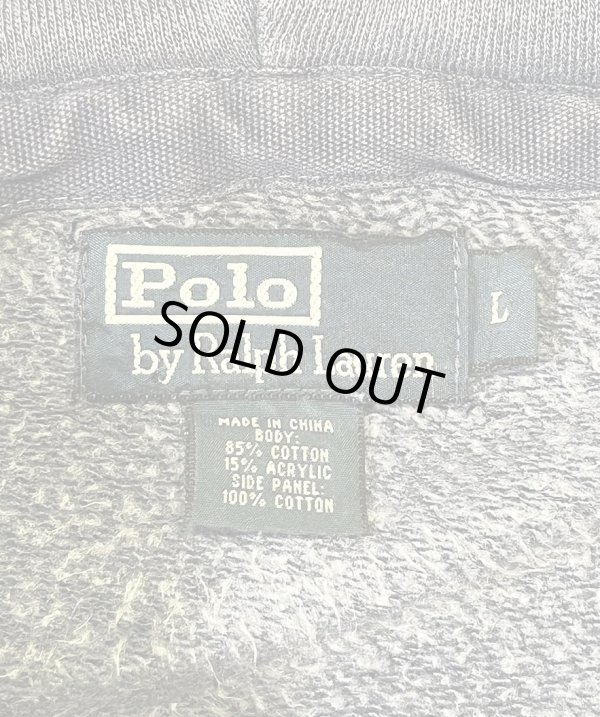 画像2: 90'S RALPH LAUREN ダブルジップ スウェットパーカー フェードネイビー (VINTAGE)