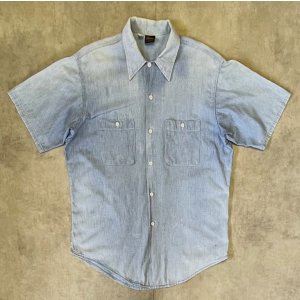画像: 80'S PRENTISS コットン100% シャンブレーシャツ フェードブルー USA製 (VINTAGE)