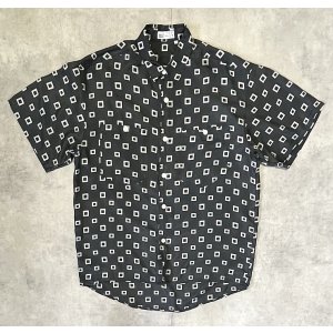 画像: AVANTI シルク100% 半袖 シャツ チャコール/ホワイト 総柄 (VINTAGE)