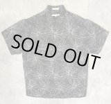 画像: 90'S PERRY ELLIS シルク/リネン 半袖 シャツ ブラック/ホワイト 総柄 (VINTAGE)