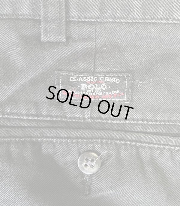 画像4: 90'S RALPH LAUREN "ANDREW PANT" ツープリーツ チノパンツ ブラック W35L30 (VINTAGE)