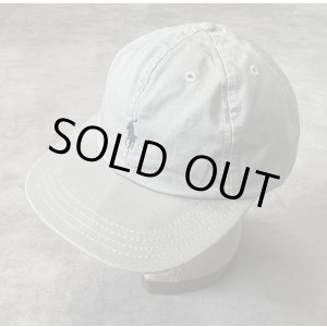 画像: 90'S RALPH LAUREN ロゴ刺繍 ベースボールキャップ カーキ USA製 (VINTAGE)
