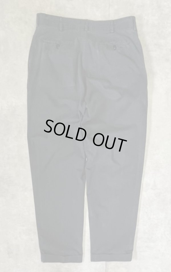 画像3: 90'S RALPH LAUREN ワンプリーツ チノパンツ ブラック W36L31 (VINTAGE)