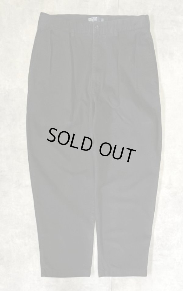 画像1: 90'S RALPH LAUREN "ANDREW PANT" ツープリーツ チノパンツ ブラック W35L30 (VINTAGE)