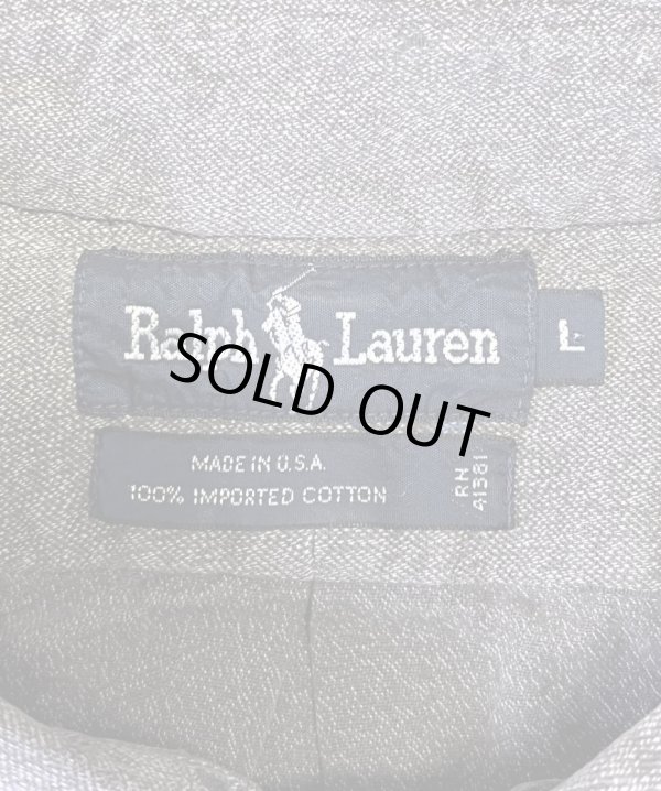 画像2: 80'S RALPH LAUREN "BLACK COVERT" 長袖 BDシャツ ブラック USA製 (VINTAGE)