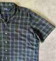 画像3: 90'S RALPH LAUREN コットン 半袖 オープンカラーシャツ チェック柄 (VINTAGE)