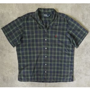 画像: 90'S RALPH LAUREN コットン 半袖 オープンカラーシャツ チェック柄 (VINTAGE)