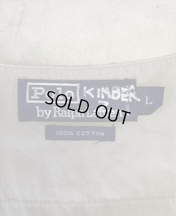 画像2: 90'S RALPH LAUREN ノーカラー Vネック 半袖 サファリシャツ ベージュ (VINTAGE)