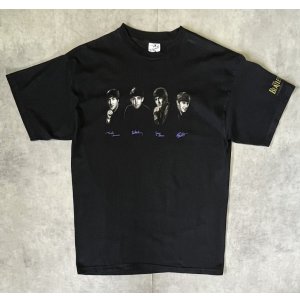 画像: 90'S THE BEATLES 袖プリント入り 半袖 Tシャツ ブラック USA製 (VINTAGE)