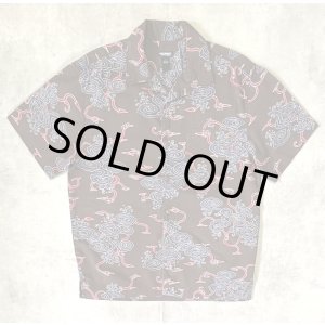 画像: RALPH LAUREN "POLO JEANS" コットン 半袖 オープンカラーシャツ ブラウン/総柄 (VINTAGE)