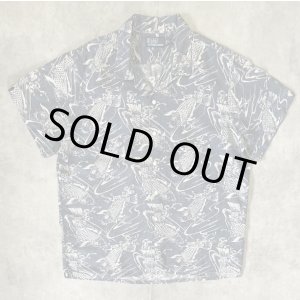 画像: 90'S RALPH LAUREN リネン/コットン 半袖 オープンカラーシャツ インディゴ/鯉柄 (VINTAGE)