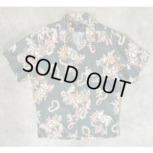 画像: 90'S RALPH LAUREN "POLO SPORT" コットン 半袖 オープンカラーシャツ オリーブ/花柄 (VINTAGE)