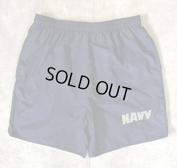 画像1: アメリカ軍 US NAVY ナイロン トレーニングショーツ ネイビー (VINTAGE)