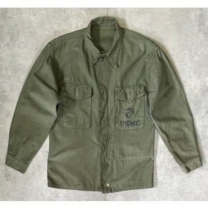 画像: 50'S アメリカ軍 USMC "P-58" ステンシル入り コットンサテン ユーティリティシャツ (VINTAGE)