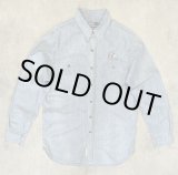 画像: 90'S RALPH LAUREN 猫目メタルボタン チンスト＆マチ付き シャンブレーシャツ ブルー (VINTAGE)