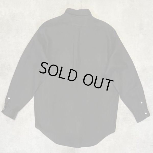 画像3: 90'S RALPH LAUREN "WHITFIELD" ロゴ無し フラップポケット リネンシャツ ブラック (MINT CONDITION)