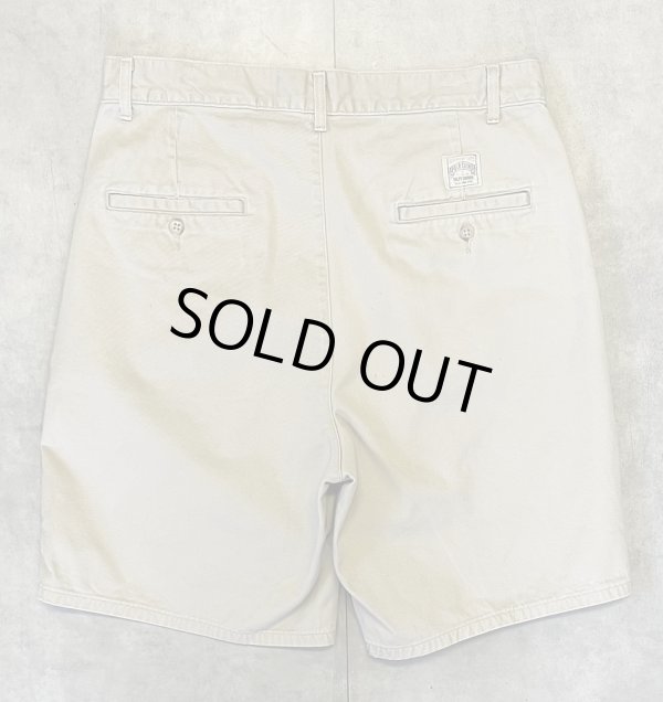画像5: 90'S RALPH LAUREN "ボックスロゴ" ツープリーツ チノショーツ ベージュ TALONジップ USA製 (VINTAGE)