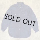 画像: 90'S RALPH LAUREN チンスト＆マチ付き リネンシャツ ダークブルー (VINTAGE)