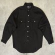 画像1: 90'S RALPH LAUREN "WHITFIELD" ロゴ無し フラップポケット リネンシャツ ブラック (MINT CONDITION)