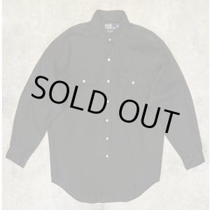 画像: 90'S RALPH LAUREN "WHITFIELD" ロゴ無し フラップポケット リネンシャツ ブラック (MINT CONDITION)