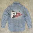 画像7: 90'S RALPH LAUREN 猫目メタルボタン チンスト＆マチ付き シャンブレーシャツ ブルー (VINTAGE)