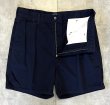 画像3: 90'S RALPH LAUREN "ボックスロゴ" ツープリーツ チノショーツ ネイビー TALONジップ USA製 (VINTAGE)