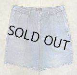 画像: 90'S RALPH LAUREN "ボックスロゴ" ツープリーツ デニムショーツ インディゴ USA製 (VINTAGE)