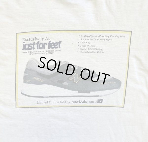 画像6: 90'S JUST FOR FEET "NEW BALANCE 1600" シングルステッチ 両面＆袖プリント 半袖 Tシャツ ホワイト USA製 (VINTAGE)