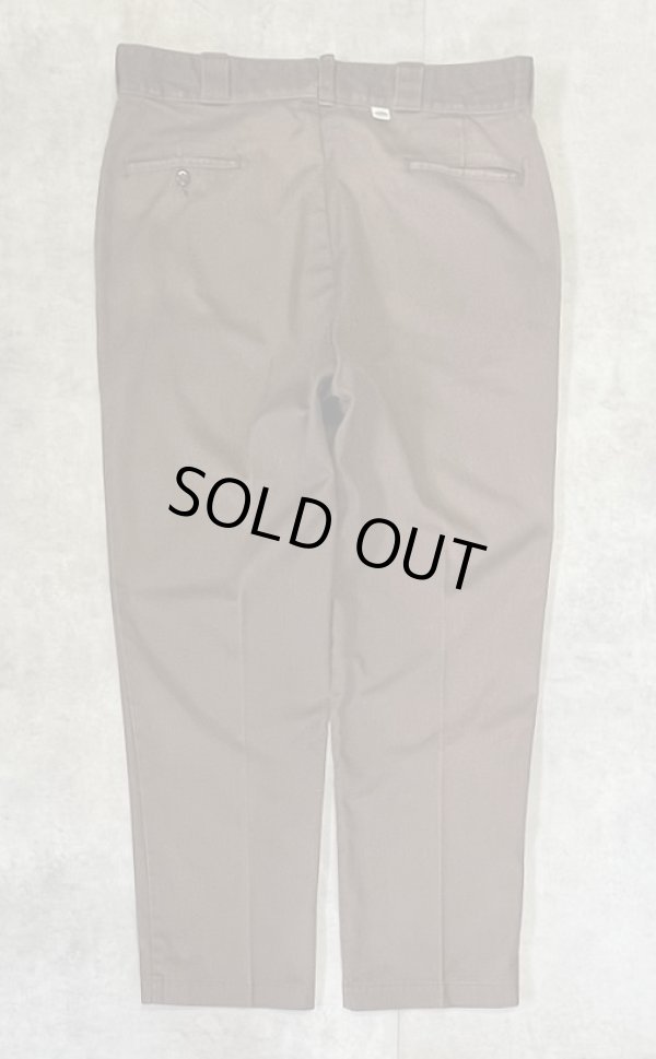 画像1: 80'S DICKIES 874 チビタグ ワークパンツ フェードブラウン W38L31 42TALONジップ USA製 (VINTAGE)
