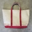 画像4: 80'S LL Bean 2色タグ キャンバス トートバッグ レッド/オフホワイト USA製 (VINTAGE)