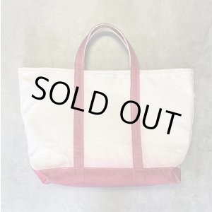 画像: 80'S LL Bean 2色タグ キャンバス トートバッグ レッド/オフホワイト USA製 (VINTAGE)
