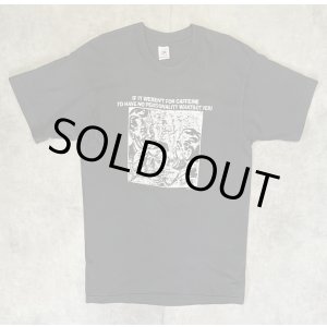 画像: 90'S CAFFEINE シングルステッチ 半袖 Tシャツ ブラック USA製 (VINTAGE)
