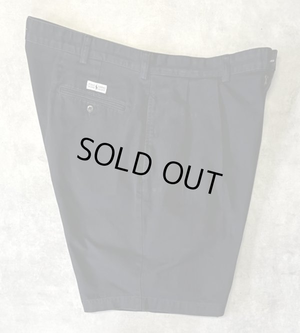 画像4: 90'S RALPH LAUREN "TYLER SHORT" ツープリーツ チノショーツ ブラック (VINTAGE)