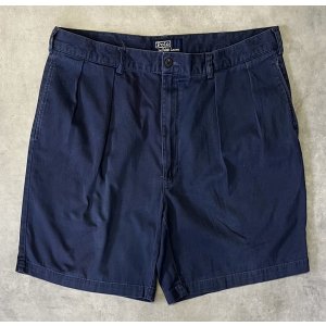 画像: 90'S RALPH LAUREN ツープリーツ チノショーツ ネイビー (VINTAGE)
