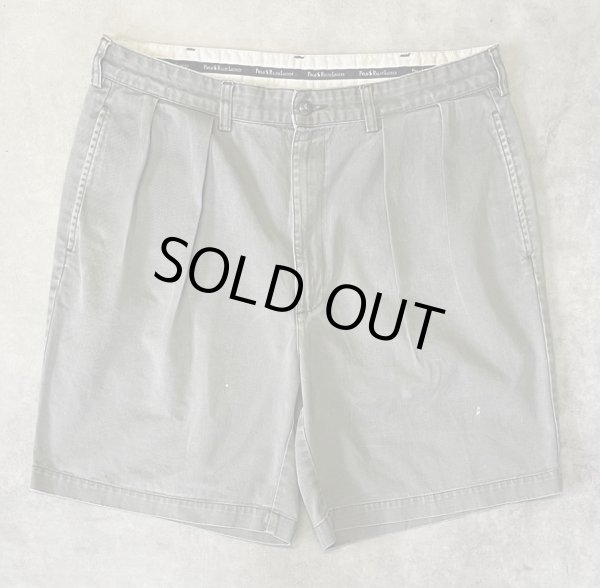 画像1: 90'S RALPH LAUREN "TYLER SHORT" ツープリーツ チノショーツ カーキ (VINTAGE)